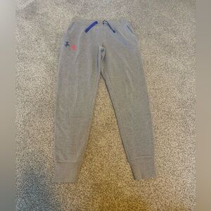 Under Armour Kids Gray Sweatpants Coldgear. Youth Large YLG. Fitted Joggers